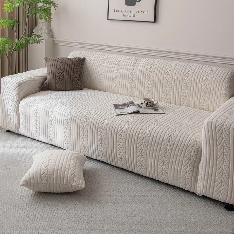 Jacquard Velvet Stretch Sofa Cover Lazy Full Wrap Integrated Sofa Slipcover All-Season Universal Cat-Scratch Resistant