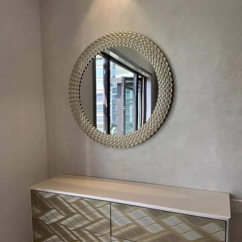 Gold Frame Decorative Mirrors Round Toilet Luxury Salon Aesthetic Make Up Mirror Wall Vanity Espejos Para Pared Bedroom Stuff