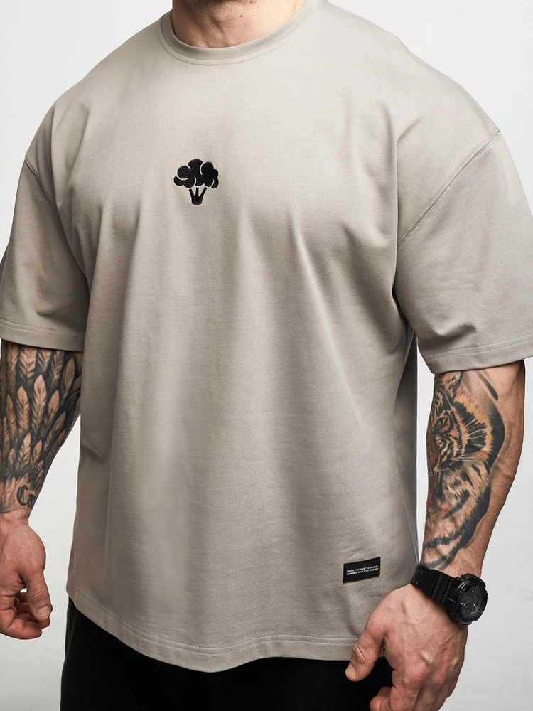 Embroidery Moisturizer - Pure Cotton Short Sleeve round Neck