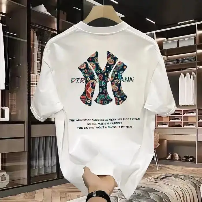 

Half-sleeved Top Short-sleeved Base Fashionable and Simple Trend Printed T-shirt Popular Sports Loose and Comfortable T-shirt