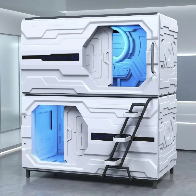 Modern soundproof metal capsule hotel bunk bed ABS bedroom or living room sleeping pod for apartment or hotel use