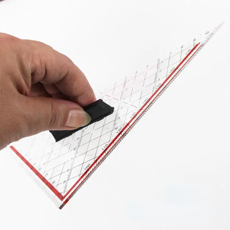 20CM Drawing Triangle Ruler Multi-function Drawing Design Ruler with Handle Protractor Measurement Ruler Stationery