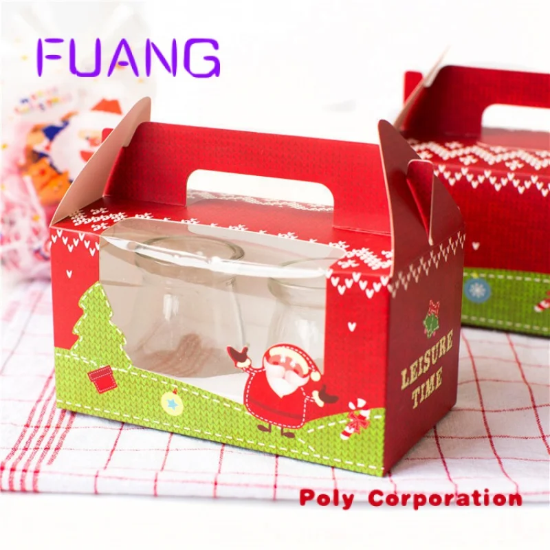 

Custom Christmas Cup-cake Handled Packaging Cardboard Boxes for Packingpacking box for small business