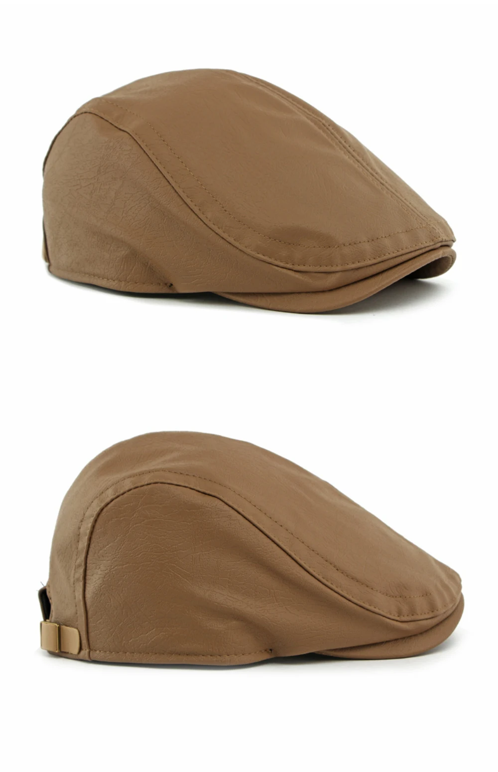 HT4867 Herren- und Damen-Baskenmütze, Vintage-Künstlermütze, Unisex, verstellbar, flache Mütze für Herbst und Winter, PU-Baskenmütze – Detail 7