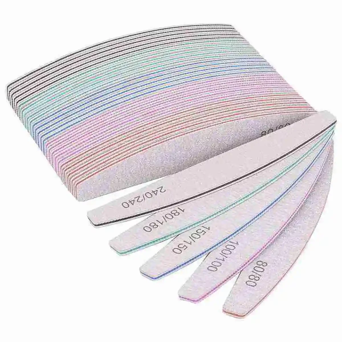 

5/10 шт. профессиональная пилочка для ногтей 100/180, наждачная бумага, прочные толстые пилочки для ногтей, шлифовальные аксессуары и инструменты для ногтей в форме полумесяца и лайма