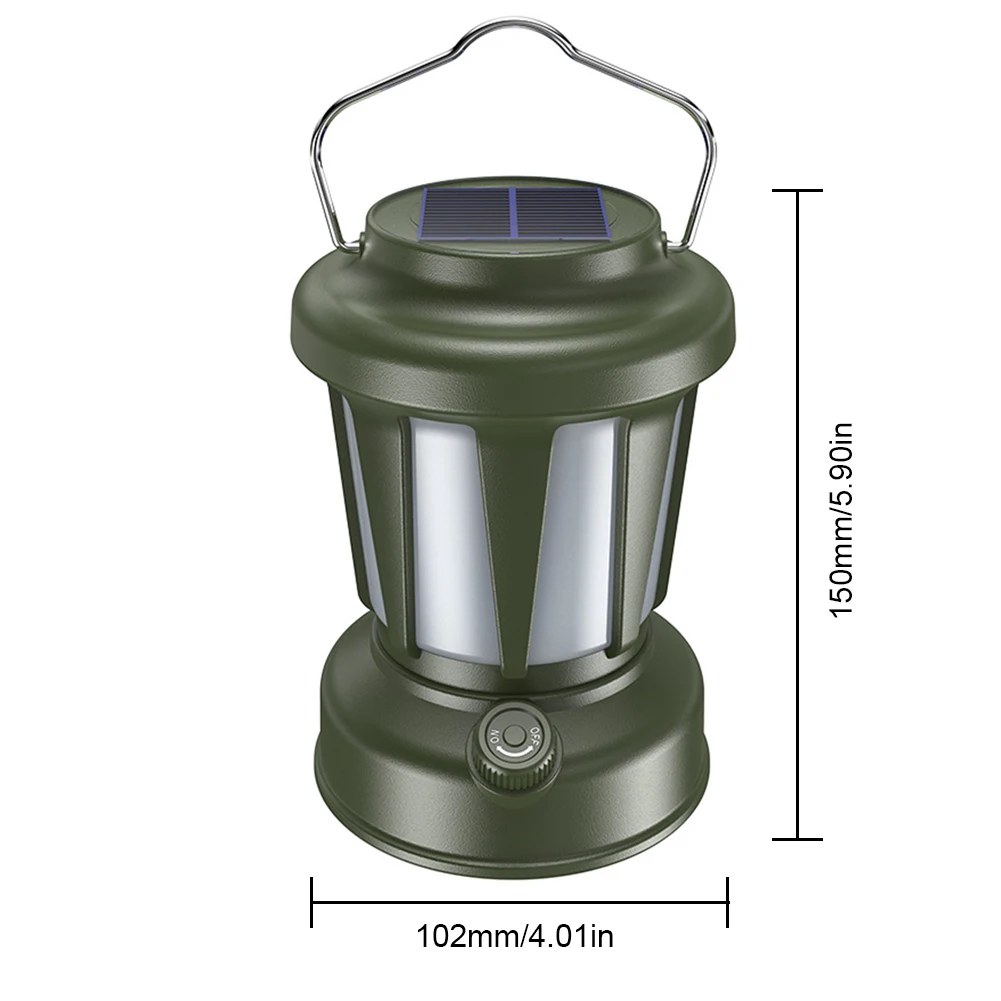 Solar LED Camping Lamp 1200mAh Outdoor Camping Lamp USB Rechargeable Retro Lights Lights Led Emergency Light Lantern