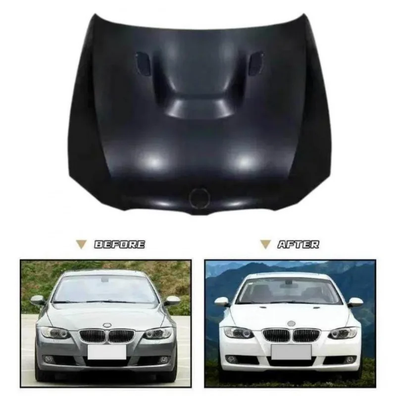 

for BM-W 3 Series E92 E93 2006 2007 2008 2009 Upgrade M3 Style Engine Hood Car Engine Cover Front Bonnet 2 Holes Iron Material