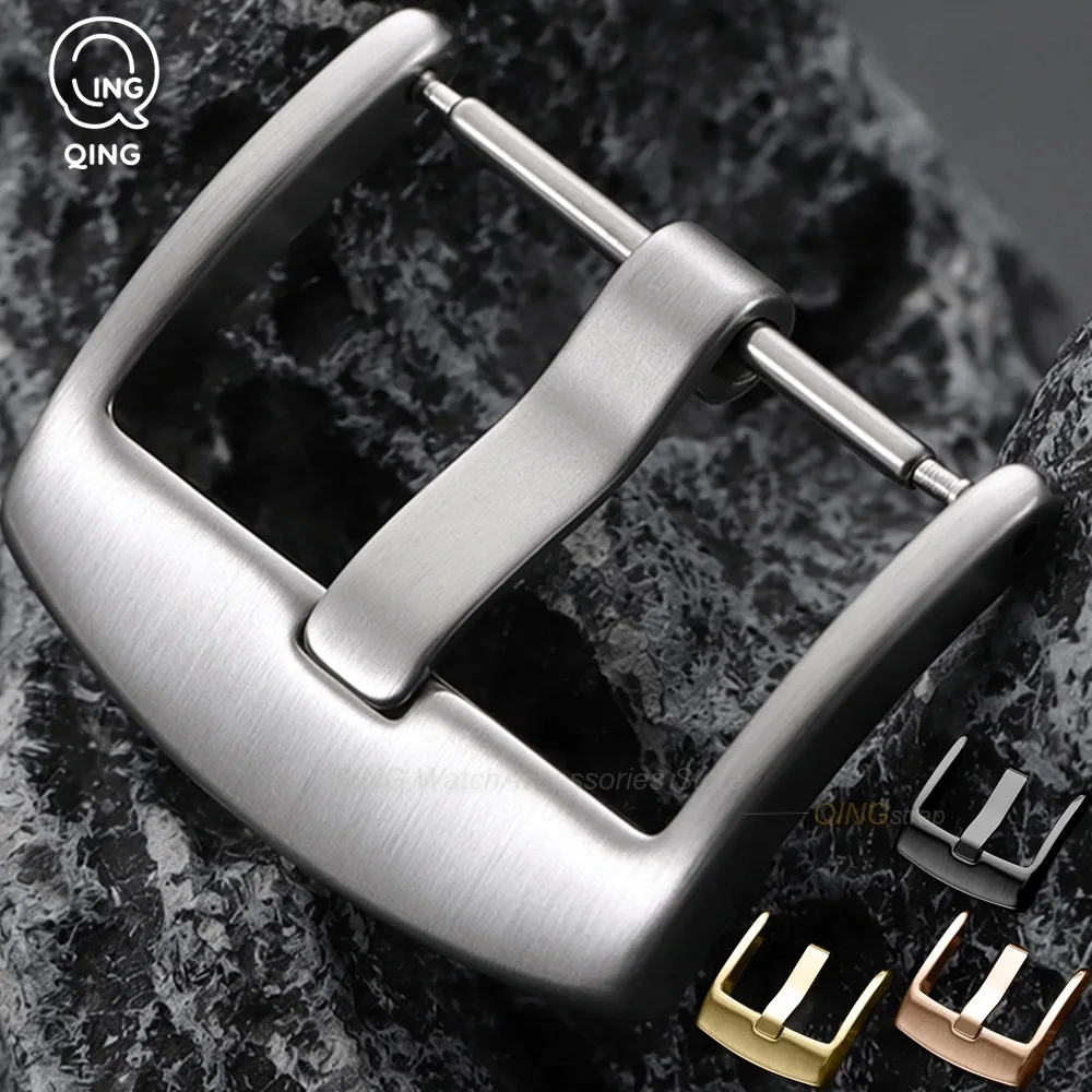 18mm 20mm 22mm Brushed Solid Watch Buckle Replacement for Universal Leather Watch Strap Stainless Steel Watches Clasp Accessorie