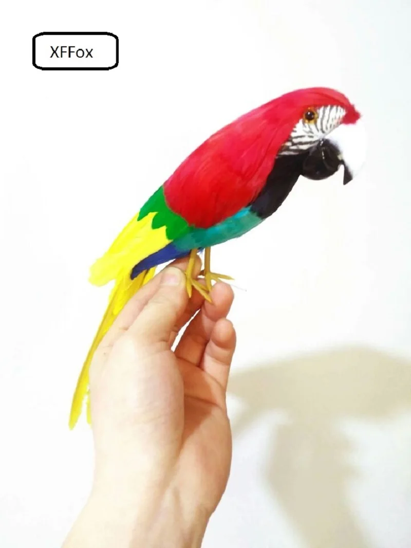 cute real life red&yellow parrot model foam&feather parrot bird gift about 30cm xf0086