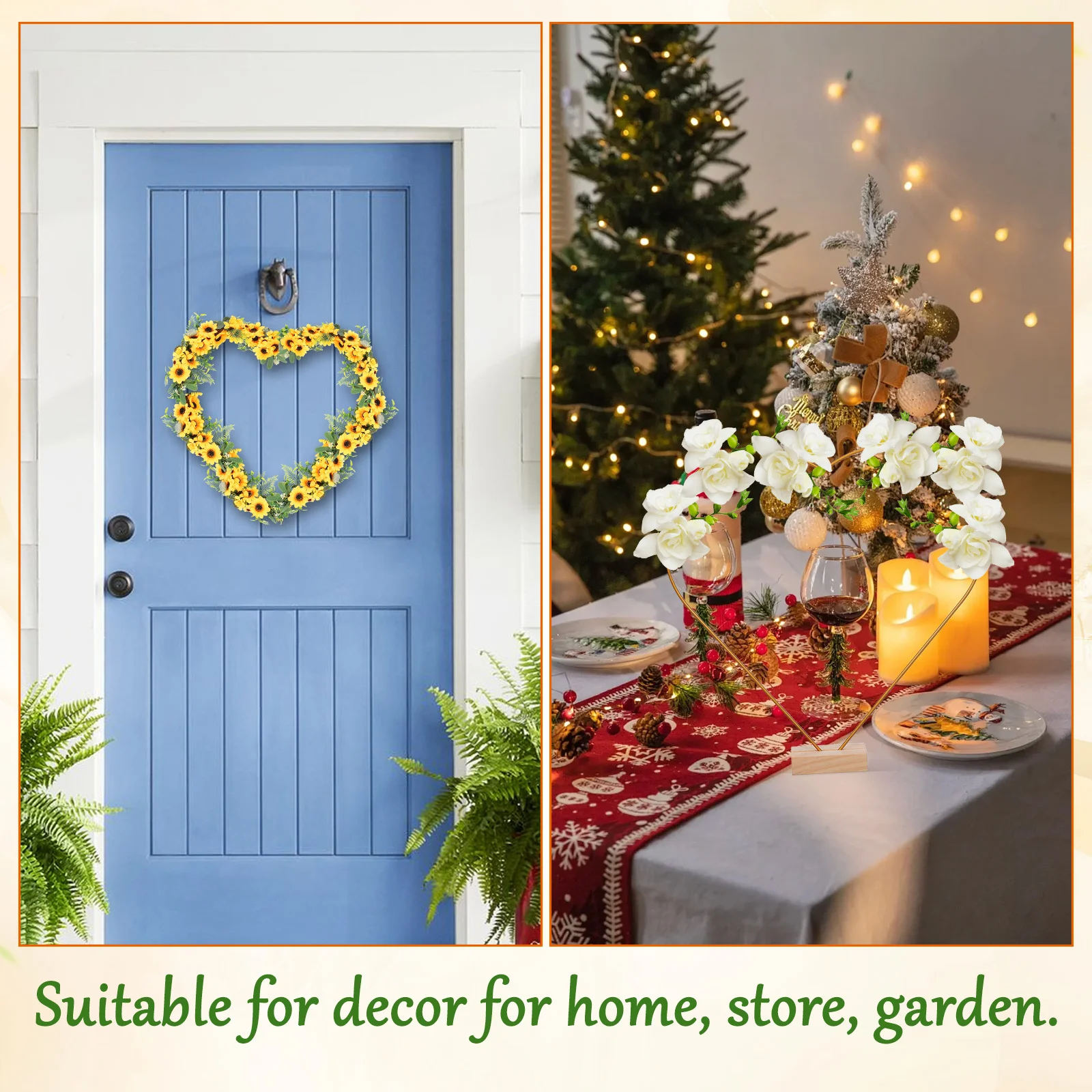 1 conjunto de aros de metal em forma de coração, lua, com suporte de madeira natural, para guirlanda diy, apanhador de sonhos, artesanato, decoração de mesa de casamento, floral