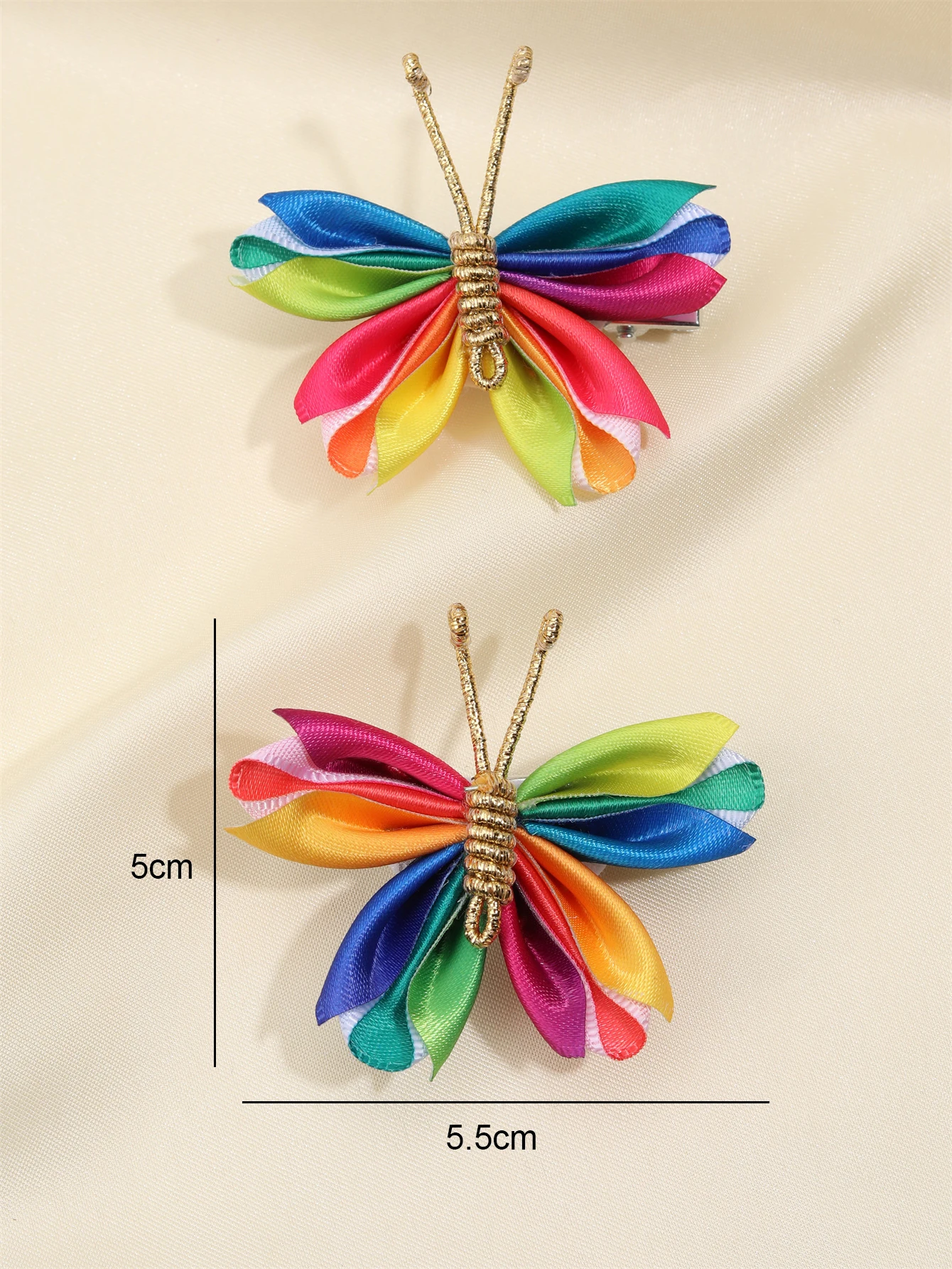 2pcs/set Colorful Butterfly Hair Clips for Baby Girls Cute Flocking Hairpins Children Barrettes Kids Headwear Hair Accessories