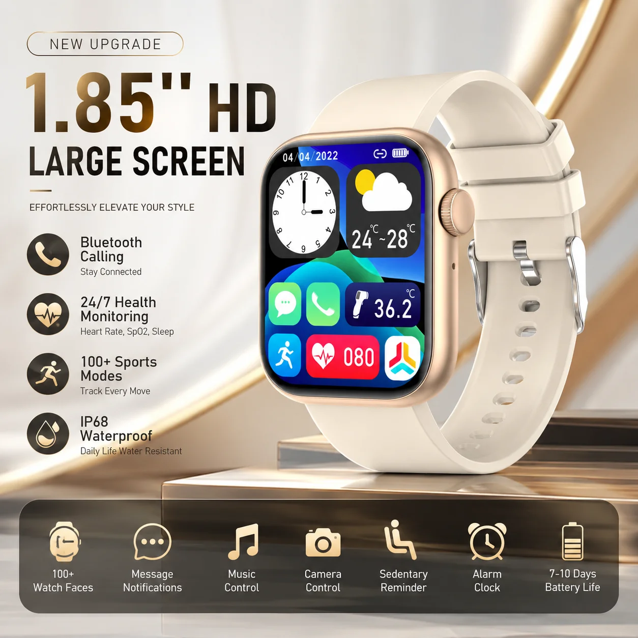 LIGE New Full Touch Screen Smart Watch 2026 Smartwatch Bluetooth Calls Men Women Smart Bracelet Sports Fitness Custom Watch Face