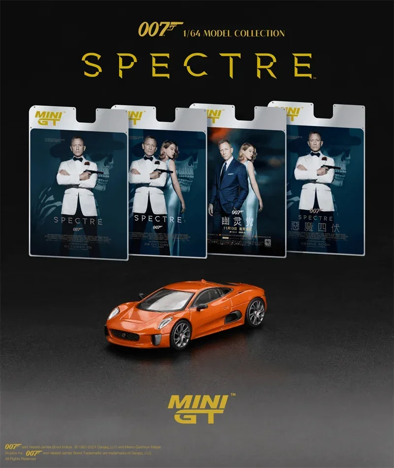 MINI GT 1:64 007 C-X75 Спектральная блистерная упаковка Литая металлическая модель автомобиля
