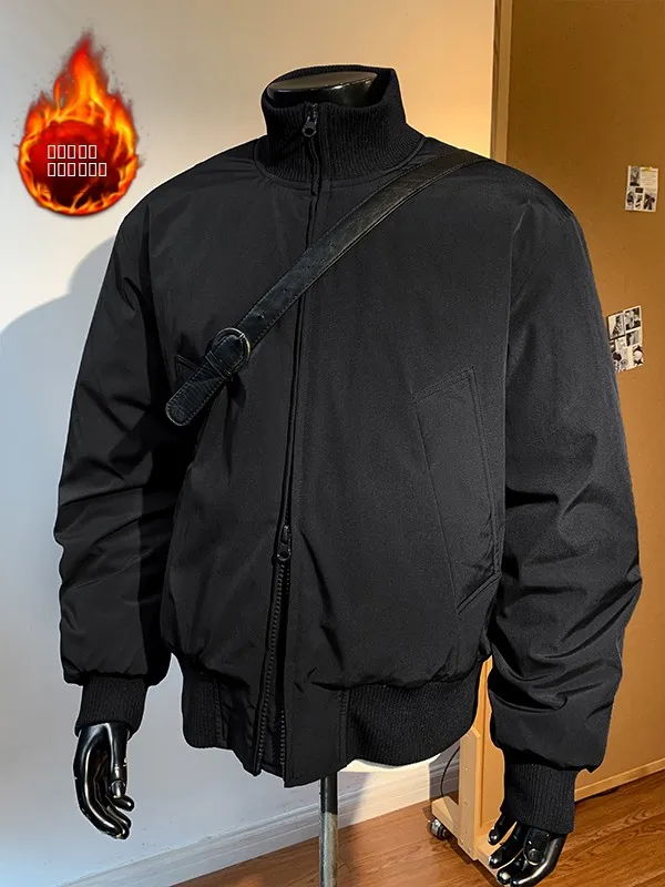 

Мужская утепленная куртка-бомбер American Sle из хлопка, модная свободная верхняя одежда для зимы, повседневная теплая куртка на молнии с полиэстеровым наполнителем