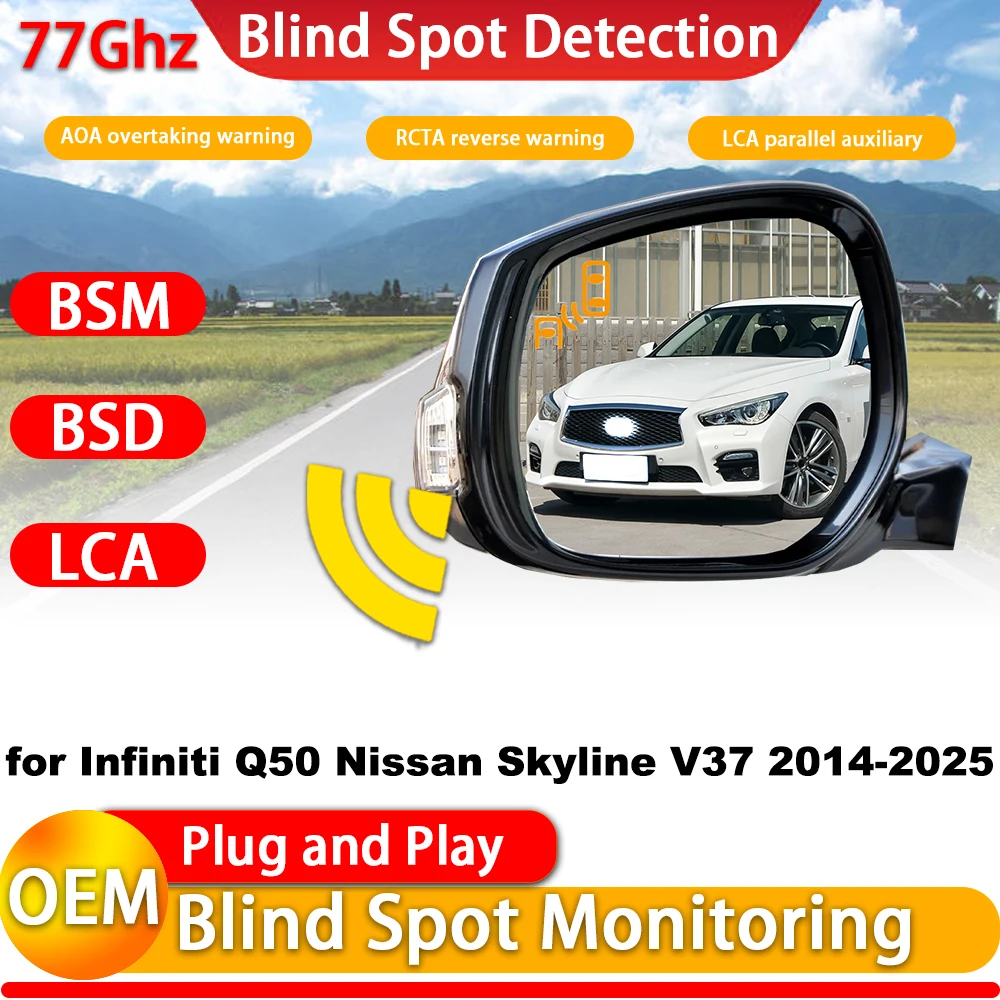 for Infiniti Q50 Nissan Skyline V37 2014-2025 OEM Blind Spot Warning Intervention Detection BSW BSI BSD System 77Ghz Wave Radar