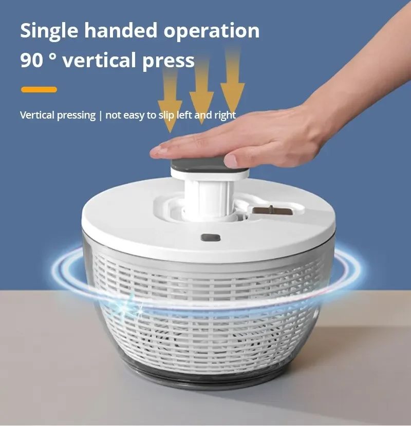 

Press Type Vegetable Dehydrator Fruit Dryer Household Large Capacity Dehydrator Kitchen Accessories Drain Salad Basket Gadgets