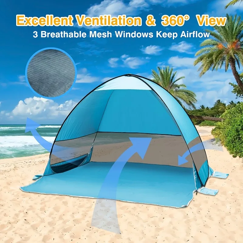 

Beach Tent Automatic Instant Pop Up Tent Potable Beach Tents Outdoor Waterproof UV Protection Camping Fishing Tent