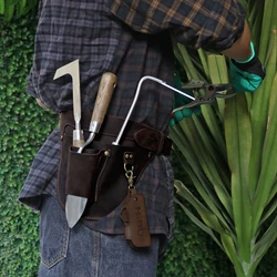 Tourbon floristas ferramenta saco de cinto jardineiro presente agricultor bolsa organizador eletricista carpinteiro coldre 3 bolsos couro microfibra