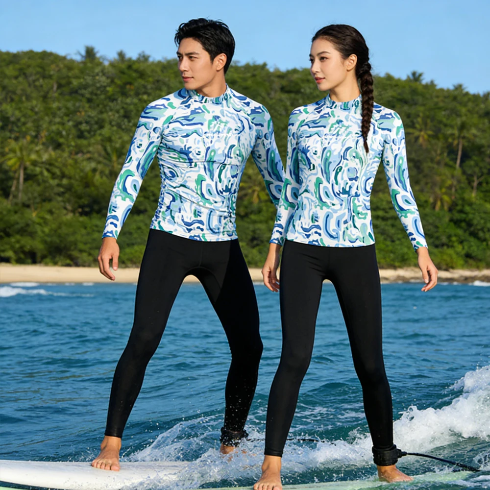 

Long Sleeve Men's and Women's Rash Guard UPF50+ Surfing Shirt Sailing Top Beachwear High Quality Luxe Swimwear for Water Sport