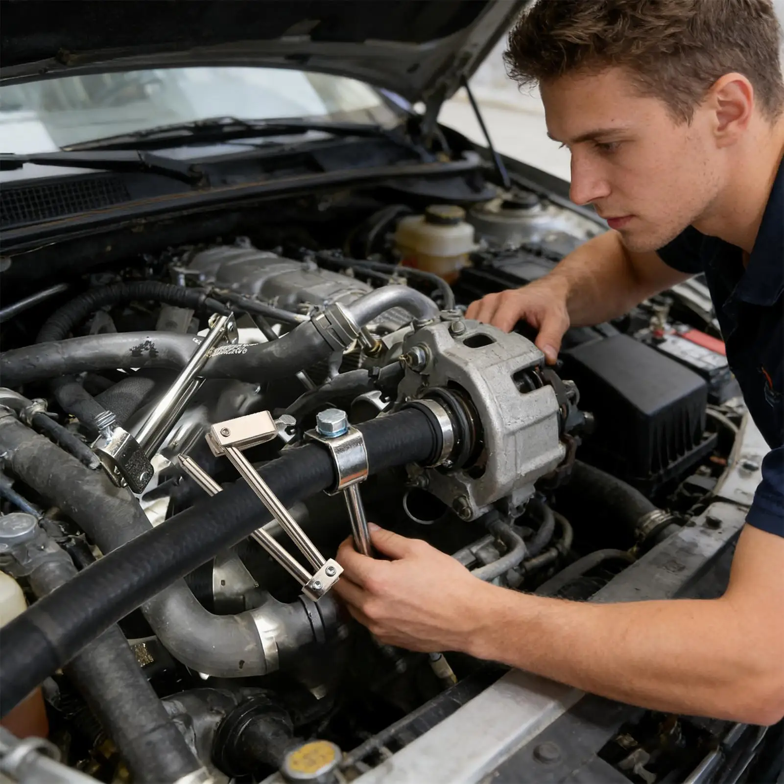 

Brake Line Clamp 2 Pieces Adjustable Tube Pliers Metal Brake Pipe Clamp For RV SUV Truck Vehicle Radiator Coolant Pipe