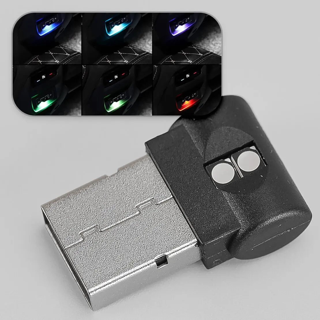 5V Mini USB LED Atmosphere Ambient Light Lamp Bulb 7 Colors Adjustable Mode Car Interior Accessory