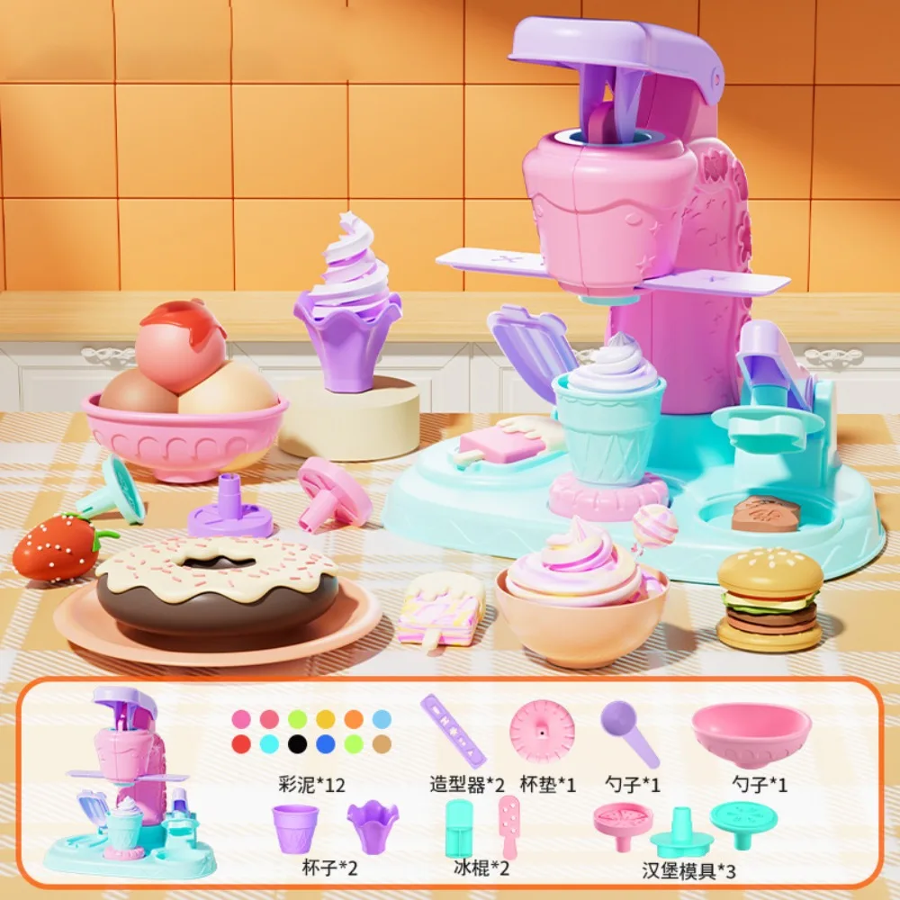 Unique Design DIY Maker Toy Handmade Mold Tool Ice Cream Noodles Machine Creative DIY Tool Interesting Design Colored Clay