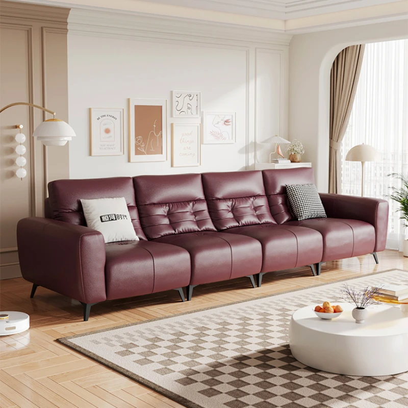 

Cat scratch leather cloth living room home leisure straight row modern simple sofa combination