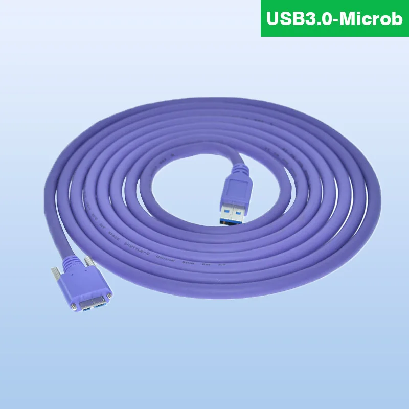 Industrial Camera USB 3.0 A Revolution MicroB Data Cable Is Compatible with Basler Haikang High Flexible Towing Cable with Lock.