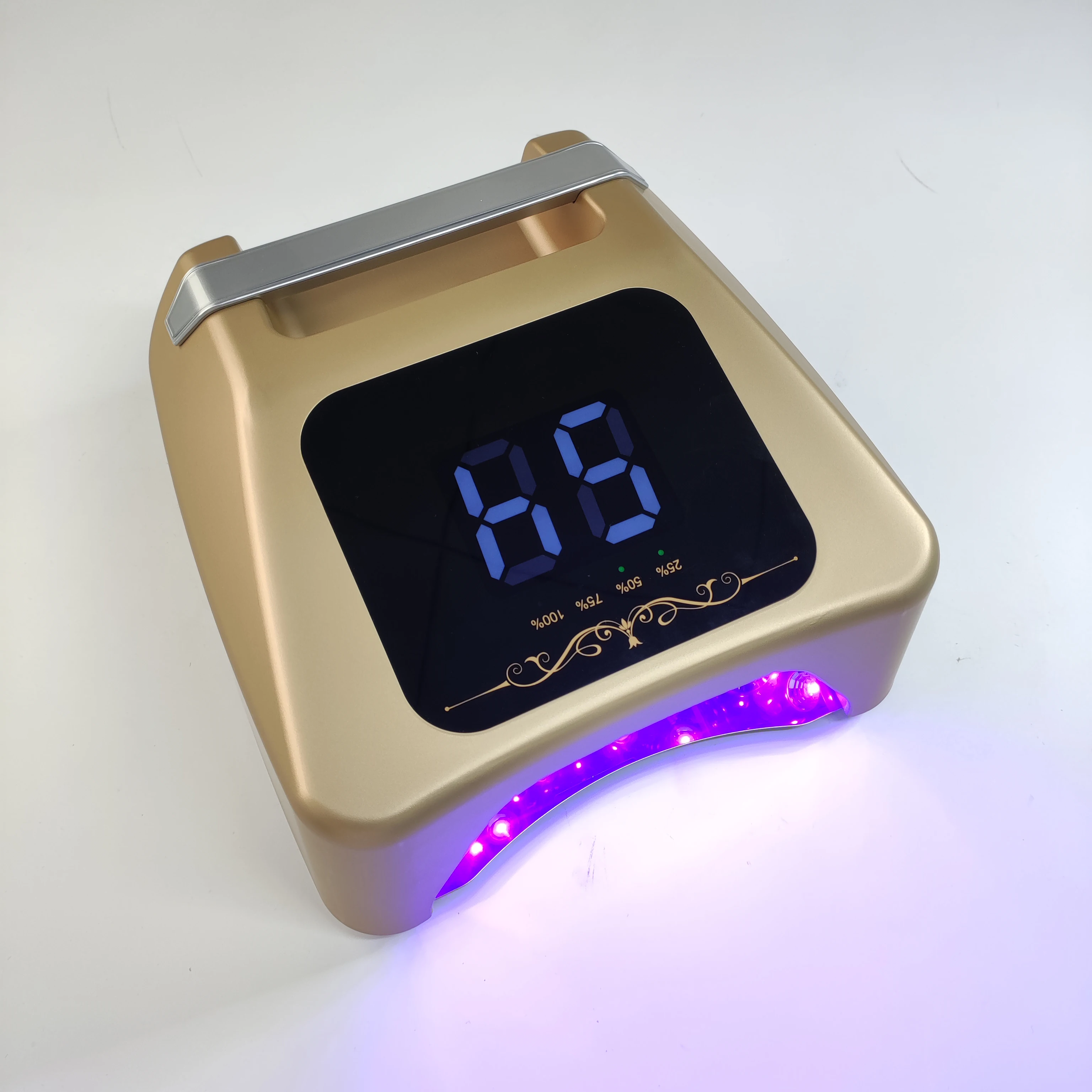 Manufacturer Professional Uv Lamps for Nails Rechargeable Portable Metal Led Uv Nail Lamp 72w White Quick Curing Nail Dryer Lamp
