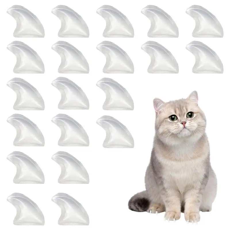 Lovely 20pcs Soft Cat Nail Caps Anti-Scratch dog Nail Covers Pet Claw Paws Nail Protector Comfortable Nail Tips pet supplies