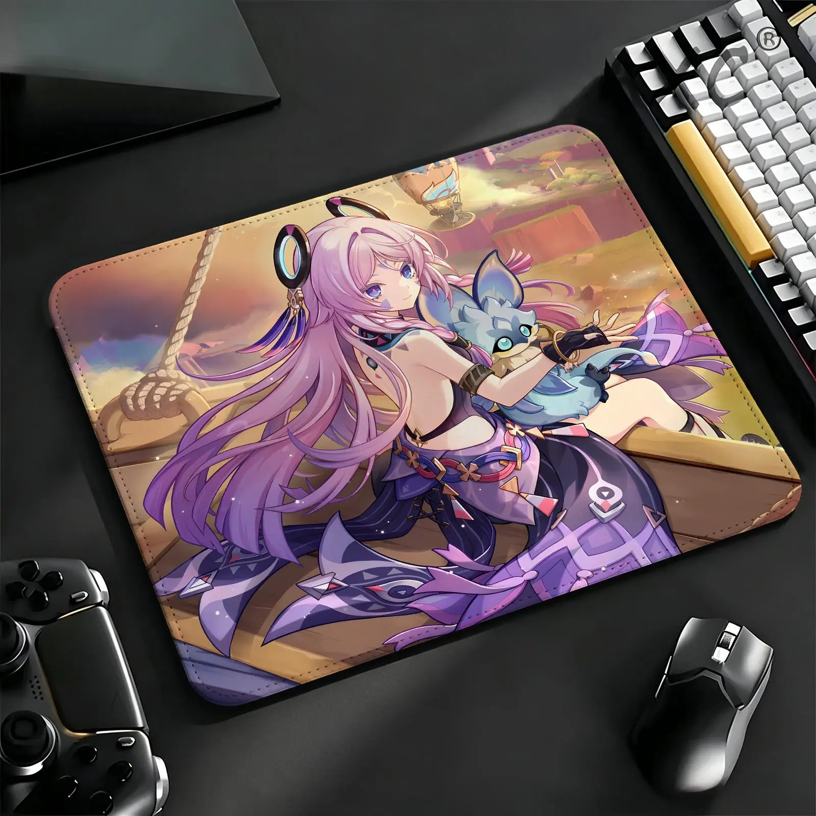 Compact Gaming Mat Reinforced Stitched Border, S/M/L Sizes Portable Laptop Desk Pad for Office & E-sports Genshin Impact Citlali
