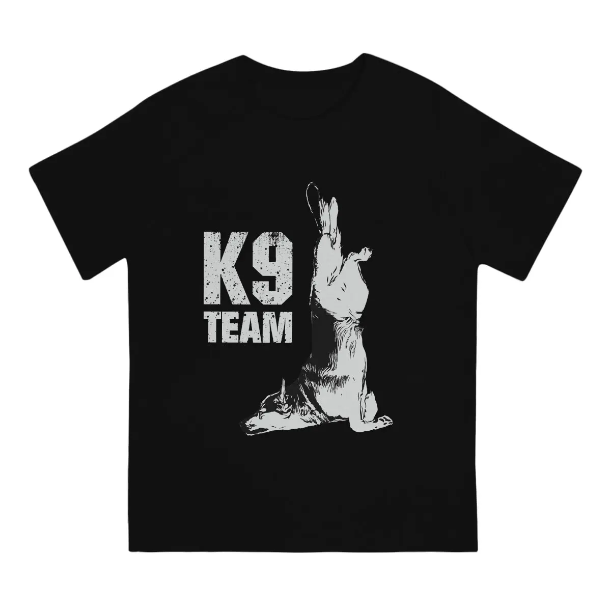 K9 TEAM Dog Training Search Rescue Protection T-Shirt for Men Divine And Brave Police Dog Humorous 100% Cotton T Shirts