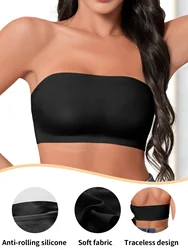 Hot Sale Seven Colors One Piece Women Seamless Strapless Bra Wireless Non-pad Bra Anti-skidding Ice Silk Traceless Strapless Bra