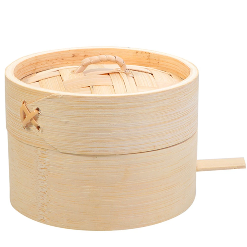 

1set Wooden Steamer Basket Round Rack for Dessert Cooking Chinese Style Food Grade Material Tight Lid Bamboo Container