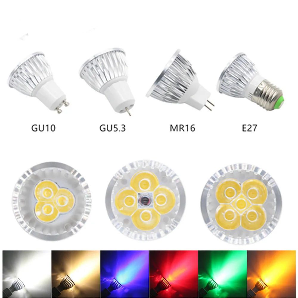 High quality 9W 12W 15W GU10 MR16 E14 E27 LED Bulbs Light 110V 220V dimmable Led Spotlights Warm/Cool White GU 10 LED downlight