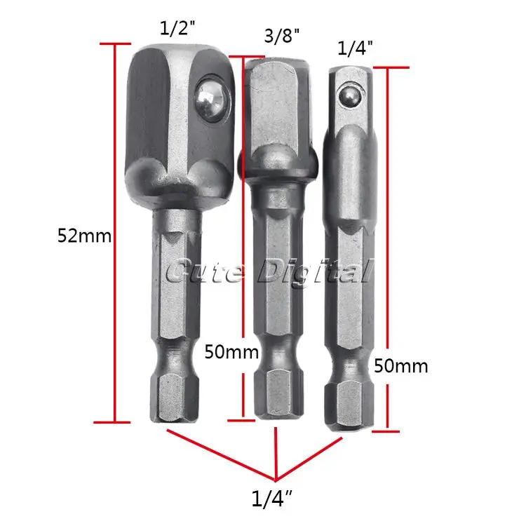 Imagem -05 - Dreld Peças Vanádio Aço Soquete Adaptador Conjunto Ferramentas para Trabalhar Madeira Hex Shank para Extensão Brocas Broca Ferramenta Elétrica