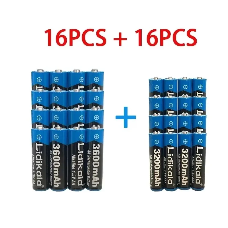 

AA+AAABattery 100%New Original 1.5V Rechargeablebattery AA3600MAH AAA3200MAH Lkaline Battery for Remote Control