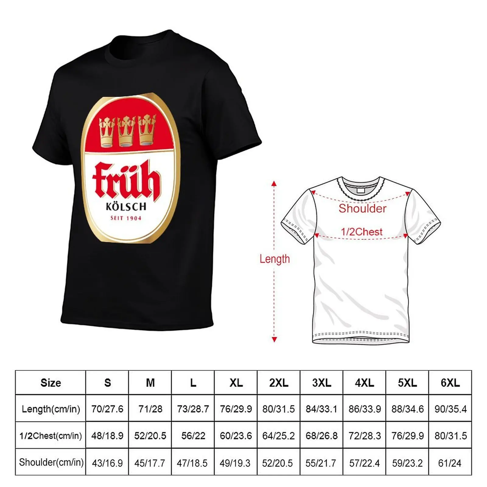 Früh K?lsch beer logo brewery local beer! T-Shirt summer tops graphic t shirts slim fit t shirts for men