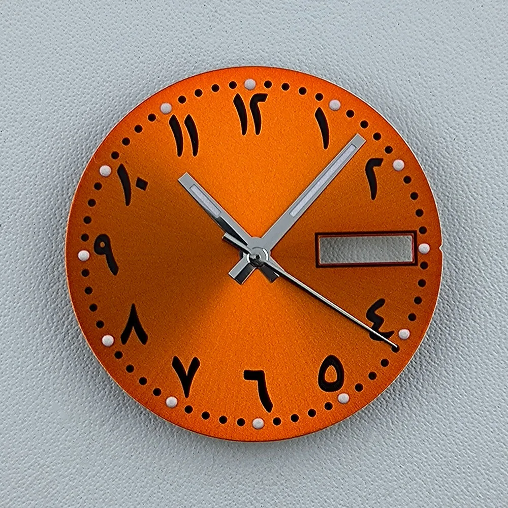 Циферблат NH36, циферблат 28,5 мм, циферблат с арабскими цифрами, циферблат с индивидуальным логотипом, зеленый светящийся циферблат, подходит для часов с механизмом NH36, аксессуары