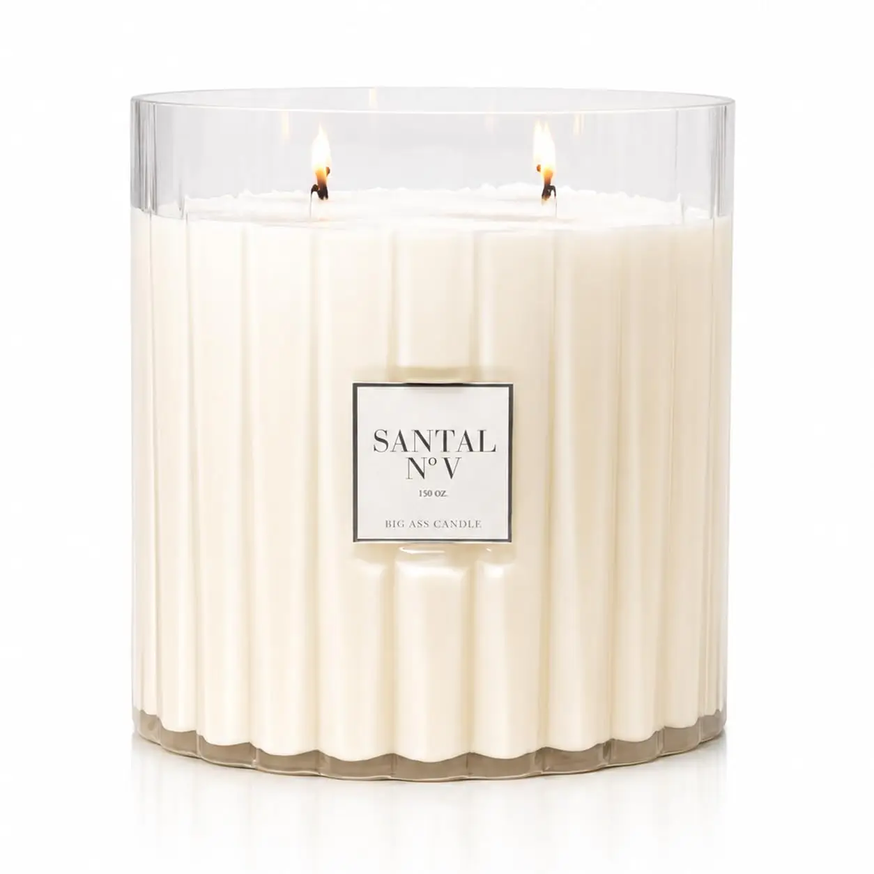 Huge 10lb Luxury Candle, 150oz, 500 Hours | Crystal-Inspired Vessel | Santal No V. | Sandalwood, Bergamot, Vetiver