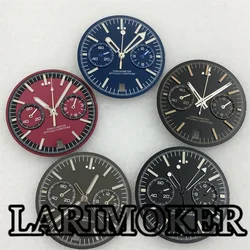 Larimoker 31.5mm vk64 black blue powder kaku color dial is suitable for VK64 quartz movement accessories light emitting index