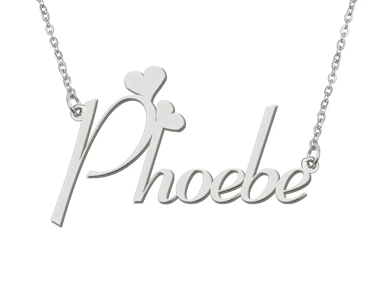 

Phoebe Name Necklace Gold-Plated Stainless Steel Pendant Unisex Birthday Wedding Christmas Mother's Gift