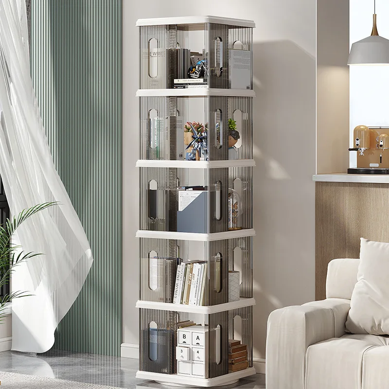 

Rotating bookshelf, floor-standing storage unit, multi-layer storage, 360-degree movable children's storage cabinet