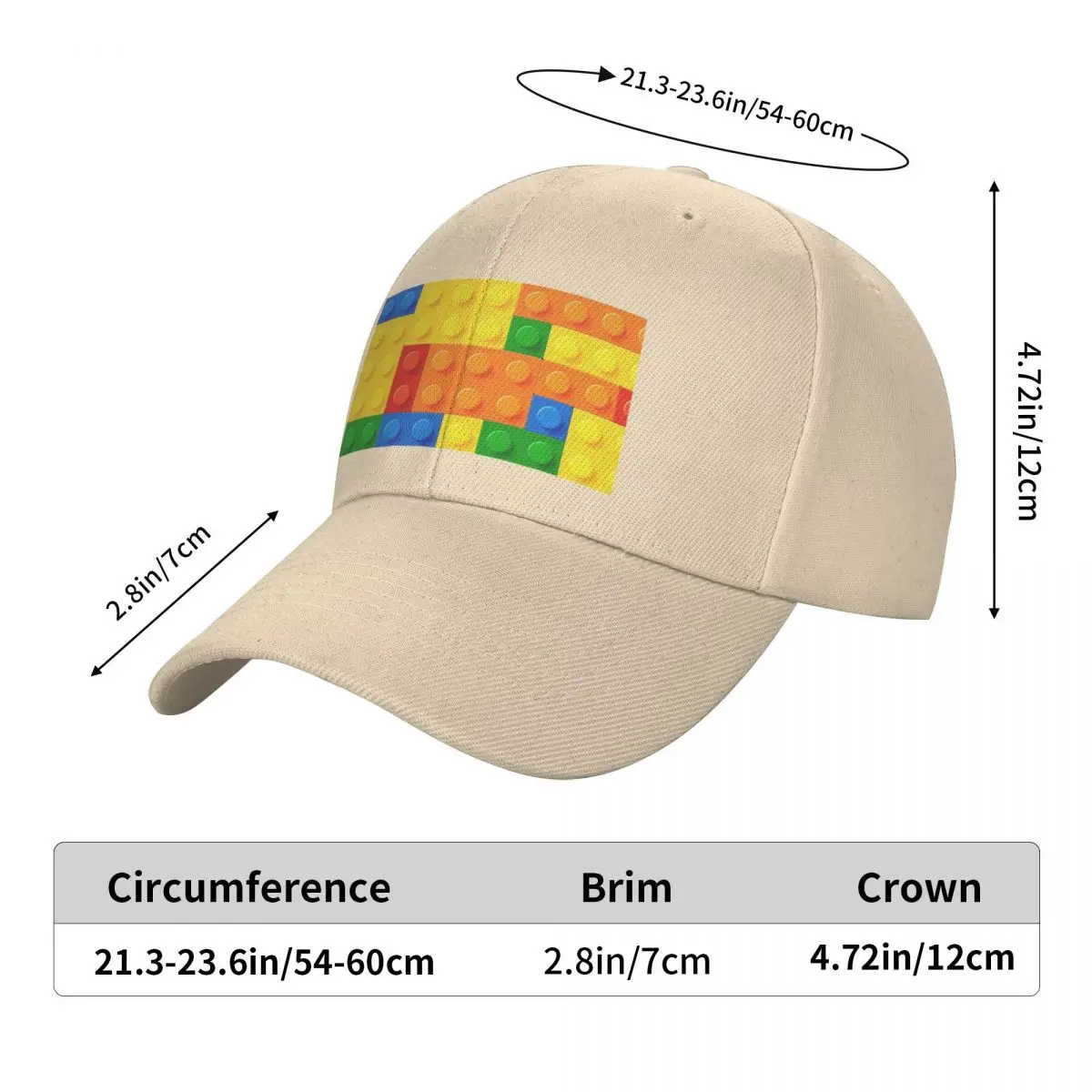 Colorful Bricks Design Cap Fashion Casual Baseball Caps Adjustable Hat Hip Hop Summer Unisex Baseball Hats