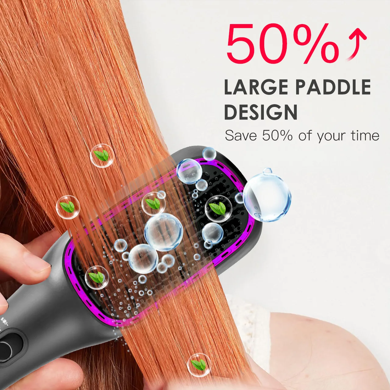 Hatteker EU Electric Hot Air Comb Styling Comb for Women Anion Heating Hair Straightening Brush for Straight And Curly Hair view 5