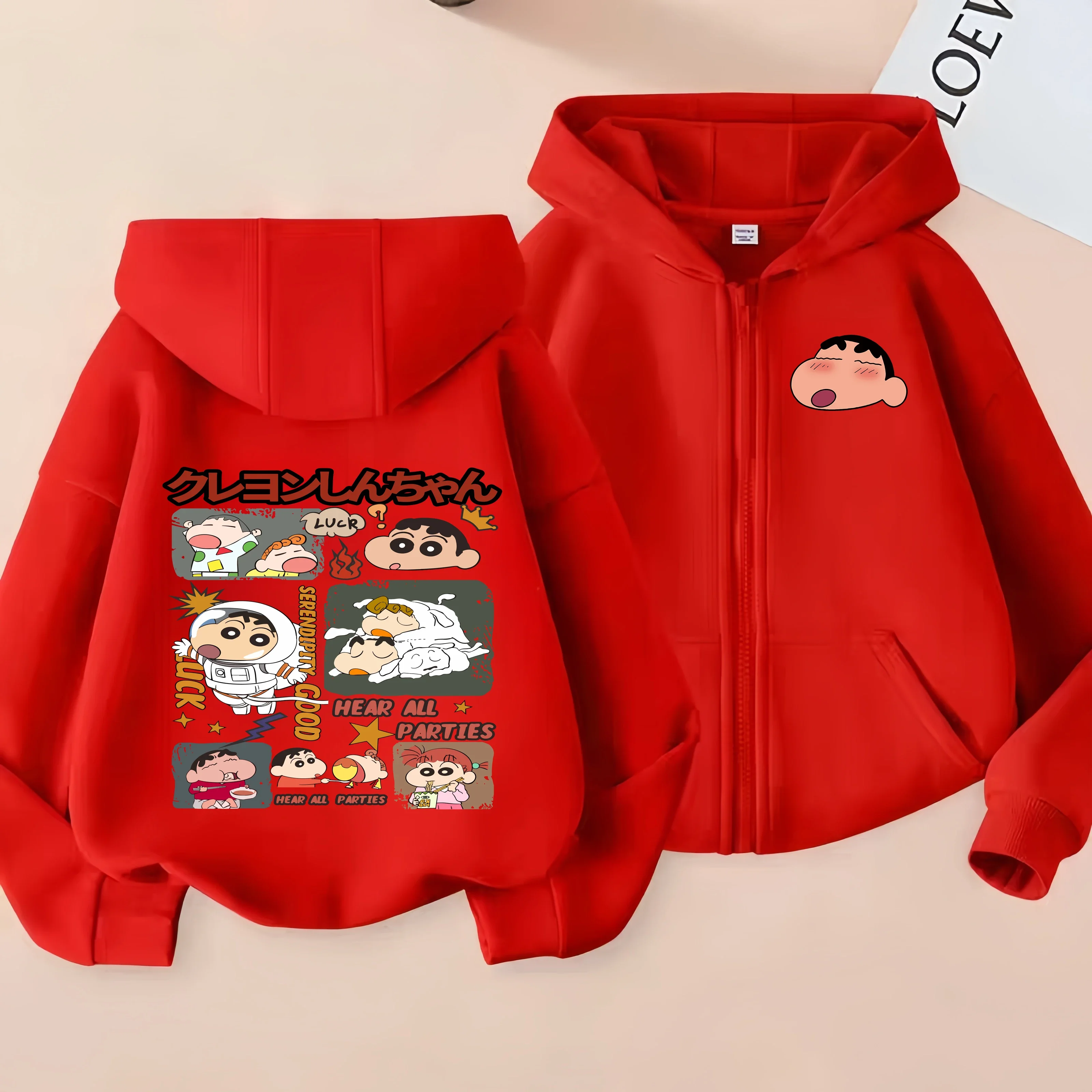 Shin-chan Sudadera con capucha con cara divertida Ropa para niños Ropa de abrigo de primavera de moda