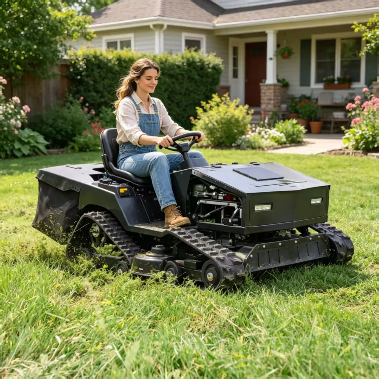 

800mm Remote-Controlled Lawn Mower (Self-Propelled) — Cutting Width: 800mm | Direct from Manufacturer | Customizable Rubber Trac