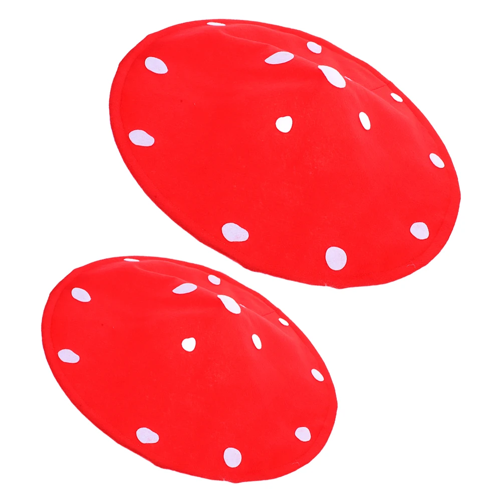 

2Pcs Elf Mushroom Hat Red with Non-Woven Lightweight Comfortable for Long Wear Adults Halloween Costume Party