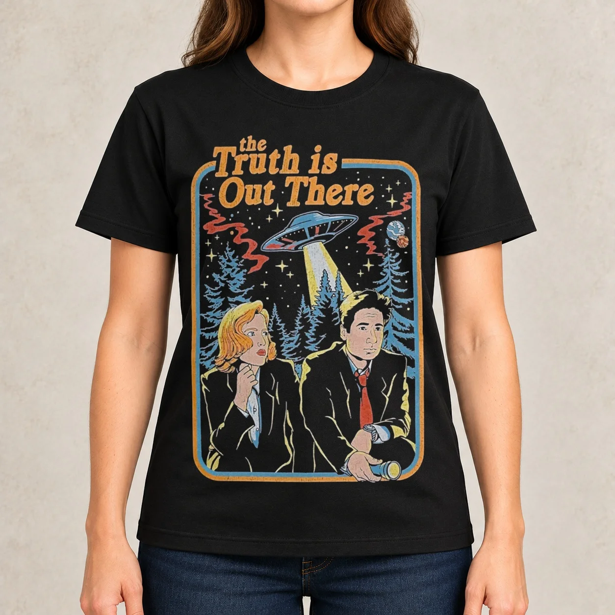 The truth is out there - X Files funny Women T-Shirt animal prinfor anime quick drying funny t shirts for Women