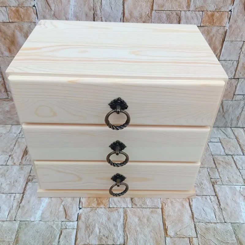 

Solid Wood Storage Box Desktop Household Wooden Cosmetic Office Supplies Multi-layer Drawer Type Office Locker Finishing Box